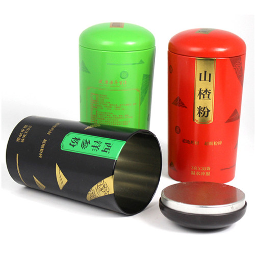 西洋參粉鐵罐；圓形山楂粉包裝罐定制