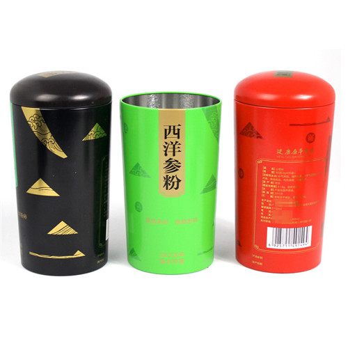 西洋參粉鐵罐；圓形山楂粉包裝罐定制